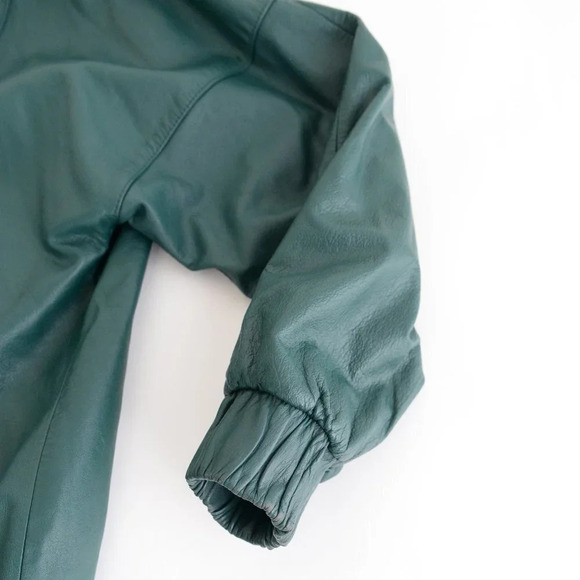 Pelle Hunter Green  Leather Bomber Jacket Med - Picture 6 of 13